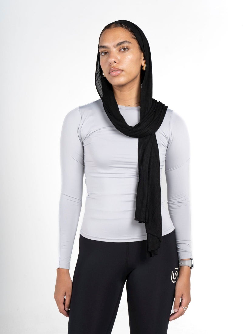 Beyond Women's Light grey Basic long sleeve top - Image 1